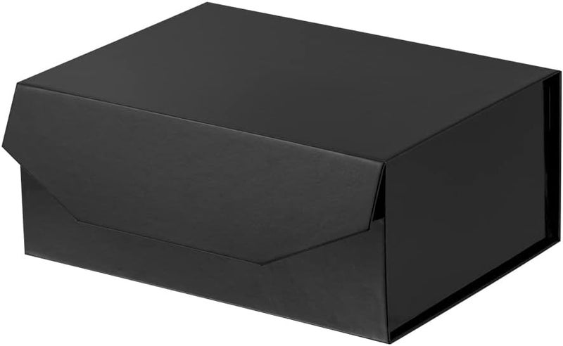 PACKGILO 1Pcs Black 9.5x7x4 Inch Gift Box, Small Magnetic Box with Lid Black Small Gift Boxes for Groomsman proposal Foldable Magnetic Closure Storage Boxes - Image 1
